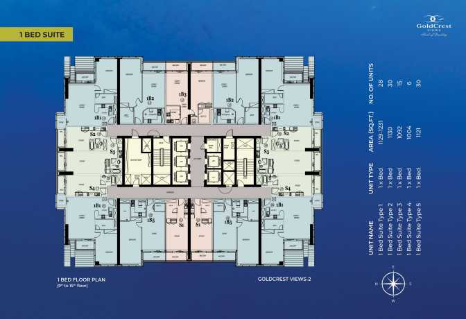 Type 1 to 4 - 1BHK Suite